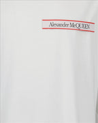 Alexander McQueen, logo T-shirt, men's luxury fashion, white T-shirt, designer wear