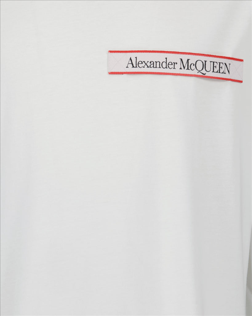 Alexander McQueen, logo T-shirt, men's luxury fashion, white T-shirt, designer wear