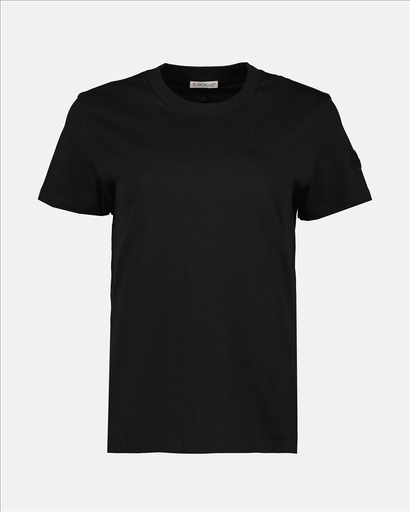 Moncler, Black T-Shirt, Logo, Luxury, Women's Fashion