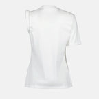 Versace, Asymmetrical T-shirt, White T-shirt, Luxury Women's Fashion, Designer T-shirt