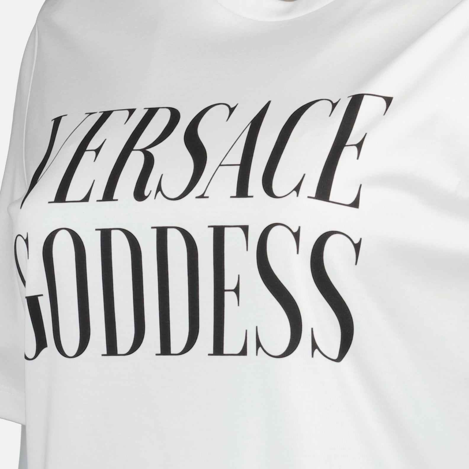 Versace, Asymmetrical T-shirt, White T-shirt, Luxury Women's Fashion, Designer T-shirt