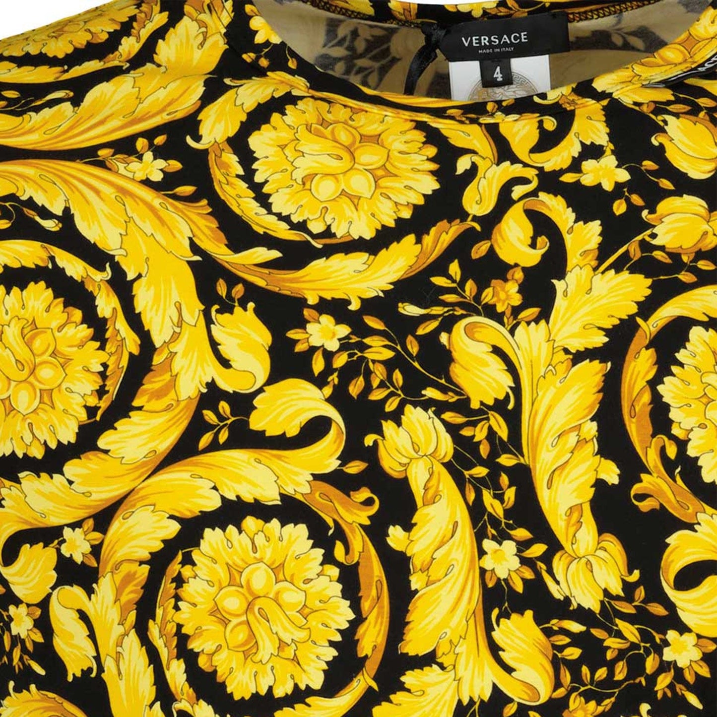 Versace T-Shirt, Barocco Print, Luxury Men's Apparel, Designer Fashion, Yellow T-Shirt