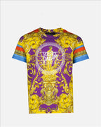 Child's T-shirt, Baroque print, luxury fashion, multicolor T-shirt, soft cotton