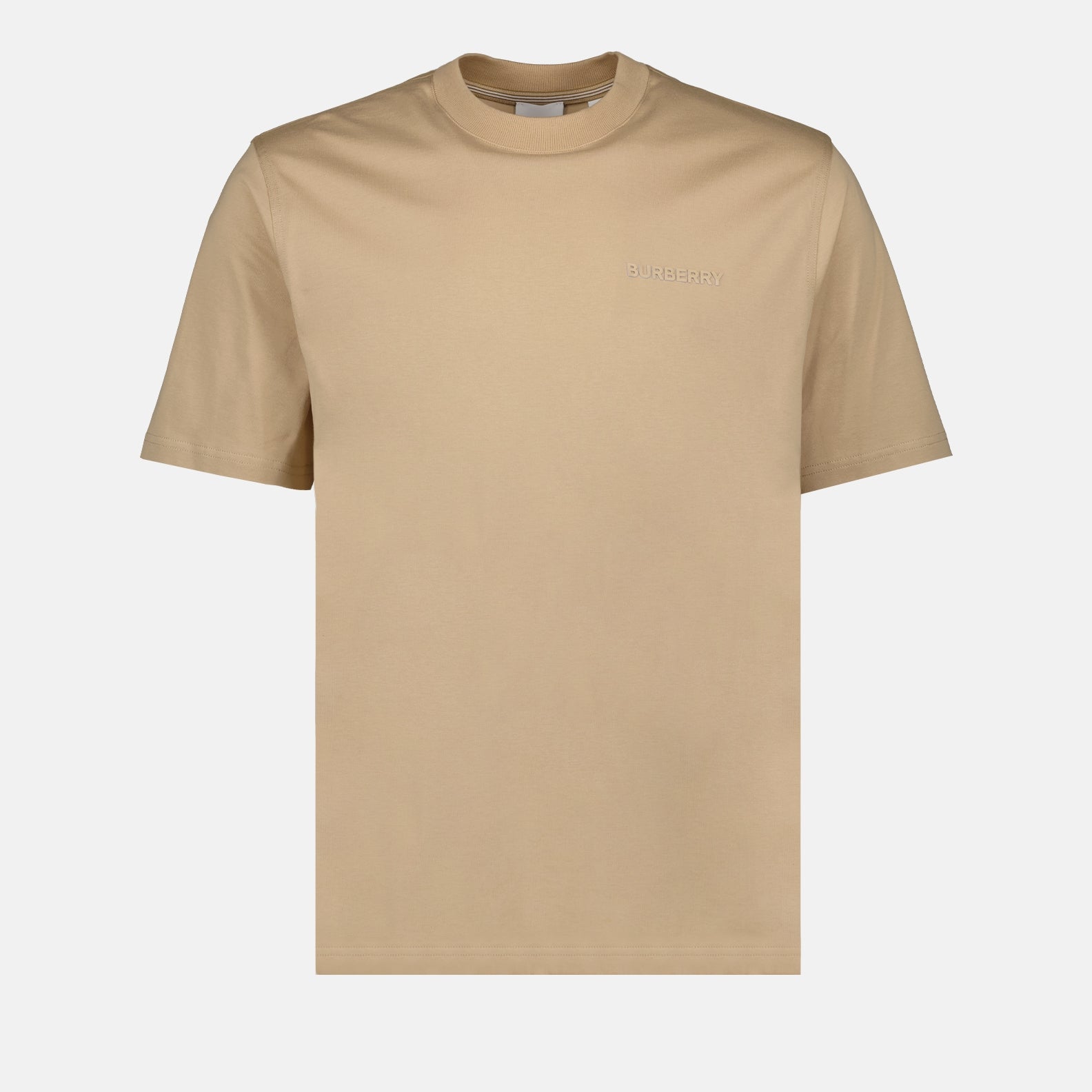 Burberry T-shirt, Luxury menswear, Beige logo t-shirt, Designer t-shirts, High-end fashion