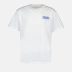 Alexander McQueen, men's designer T-shirt, luxury T-shirt, white T-shirt, blue logo T-shirt