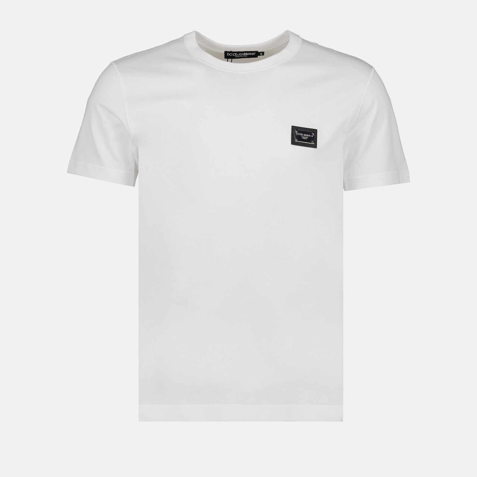Dolce & Gabbana T-shirt, luxury men's T-shirt, white logo T-shirt, designer T-shirt, men's ready-to-wear