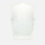 Prada, White T-Shirt, Triangle Logo, Women's Luxury T-Shirt, Designer Clothing