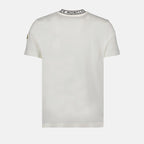 Moncler T-shirt, White logo T-shirt, Luxury casual wear, Men's designer tee, Premium cotton T-shirt