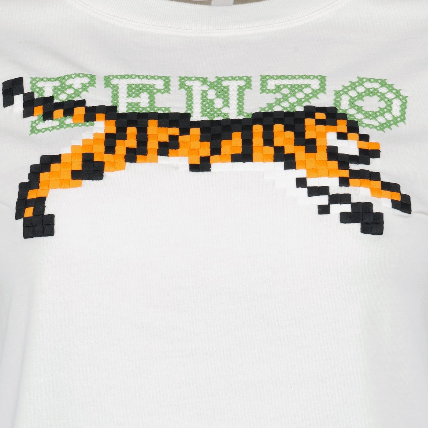 Kenzo, White T-Shirt, Pixels Design, Luxury Fashion, Women's Clothing