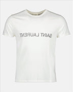 Saint Laurent T-shirt, Reversed Logo, Luxury, Contemporary Style, Comfort