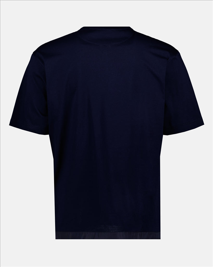 Triangle Logo T-shirt, Prada clothing, blue T-shirt, luxury ready-to-wear, modern design