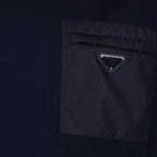 Triangle Logo T-shirt, Prada clothing, blue T-shirt, luxury ready-to-wear, modern design