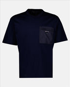 Triangle Logo T-shirt, Prada clothing, blue T-shirt, luxury ready-to-wear, modern design