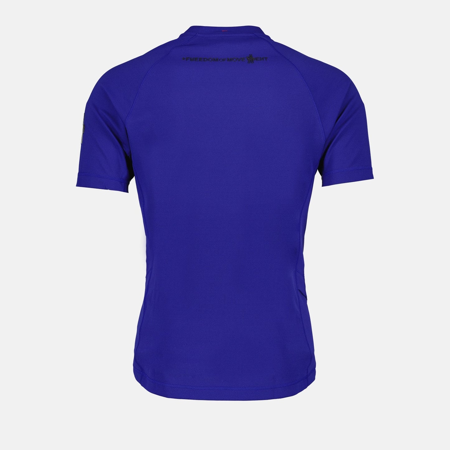 Moncler Grenoble, Blue Logo T-Shirt, Luxury Men's Fashion, Designer Casualwear, Premium Cotton T-Shirt