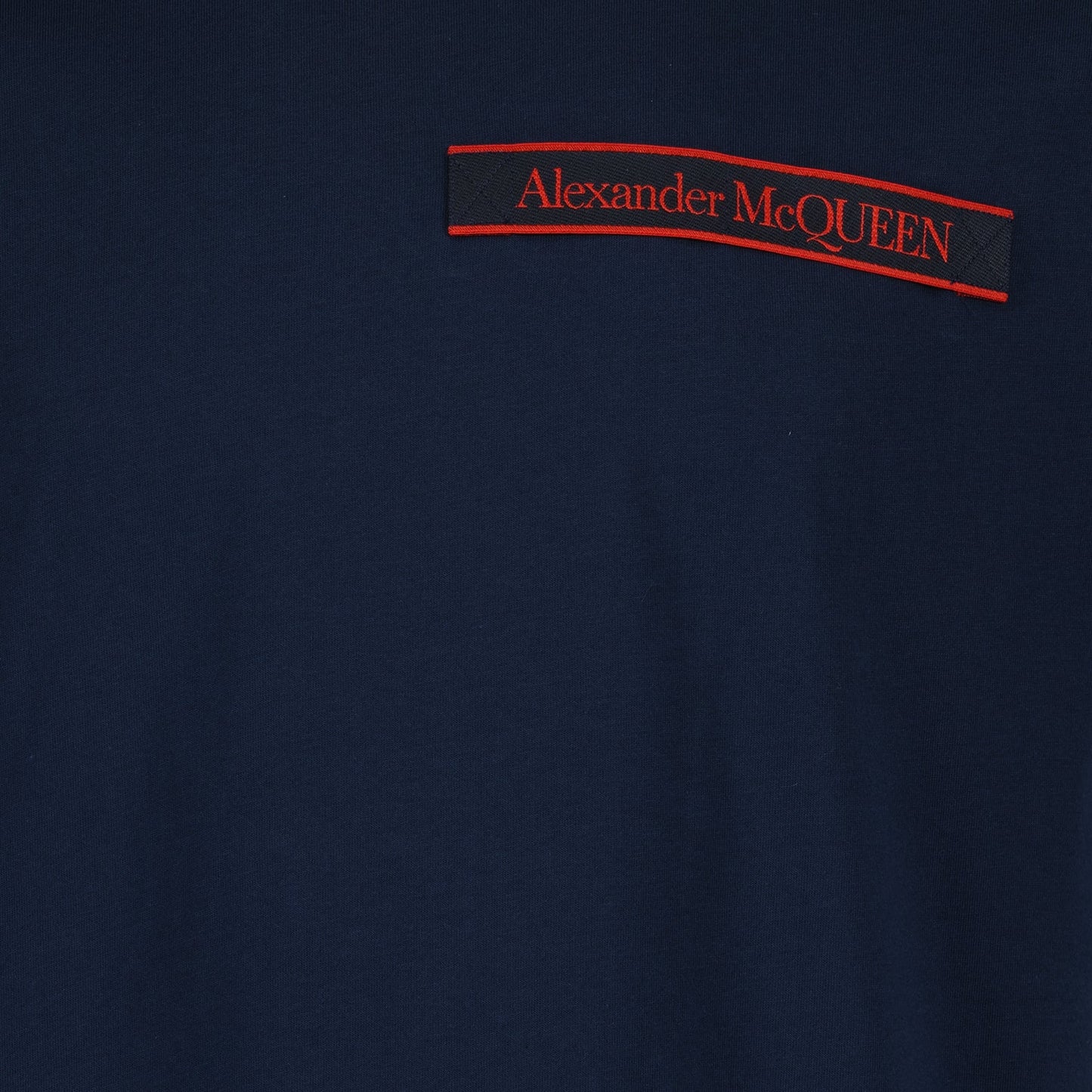 Alexander McQueen T-shirt, Men's Blue T-shirt, Luxury Logo Tee, Premium Cotton T-shirt, Elegant Men's Fashion