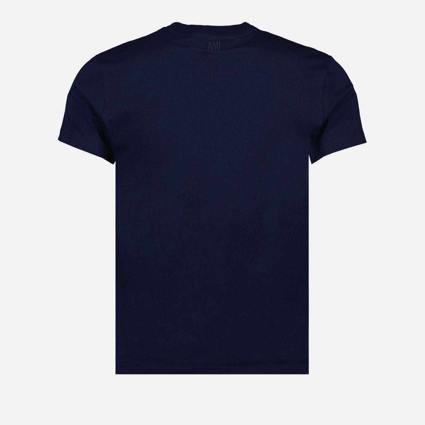 AMI Paris, Ami de Coeur, unisex luxury T-shirt, navy blue T-shirt, high-end fashion