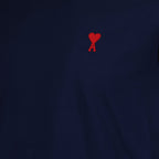 AMI Paris, Ami de Coeur, unisex luxury T-shirt, navy blue T-shirt, high-end fashion
