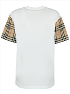 Image of T-shirt Carrick with Check Sleeves by Burberry for Women - Season Spring-Summer 2024 - Product detail view 3