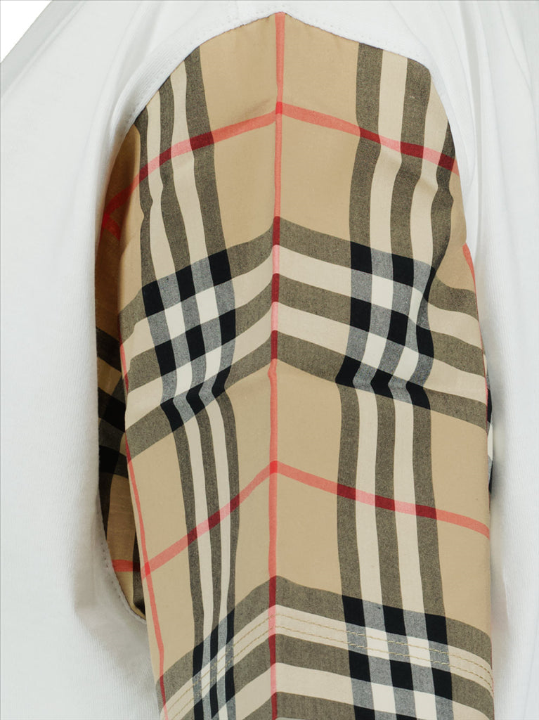 Burberry T-shirt, Women's luxury T-shirt, Carrick Burberry, Designer T-shirt, Burberry Check sleeves