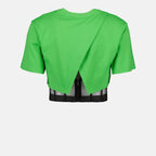Crop T-shirt, Green Corset, Women's Top, Alexander McQueen, Luxury Fashion