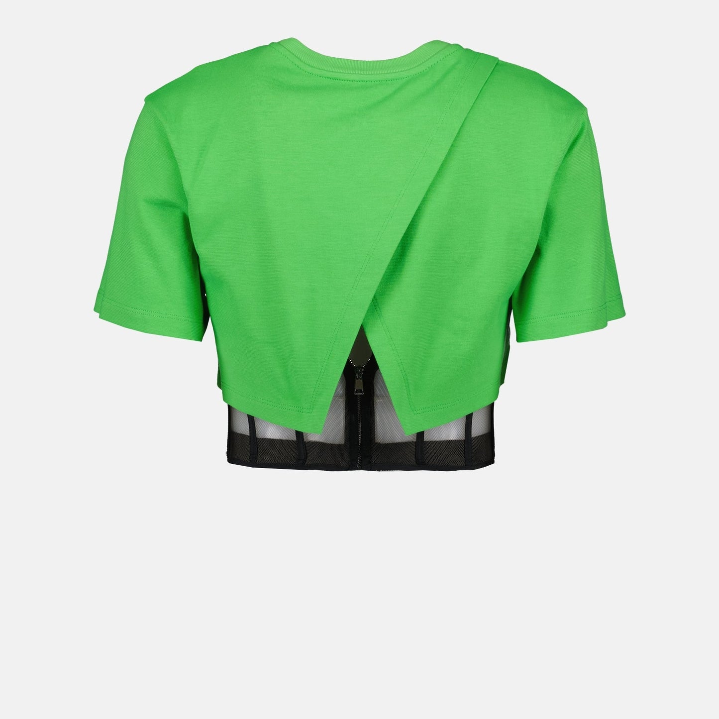 Crop T-shirt, Green Corset, Women's Top, Alexander McQueen, Luxury Fashion