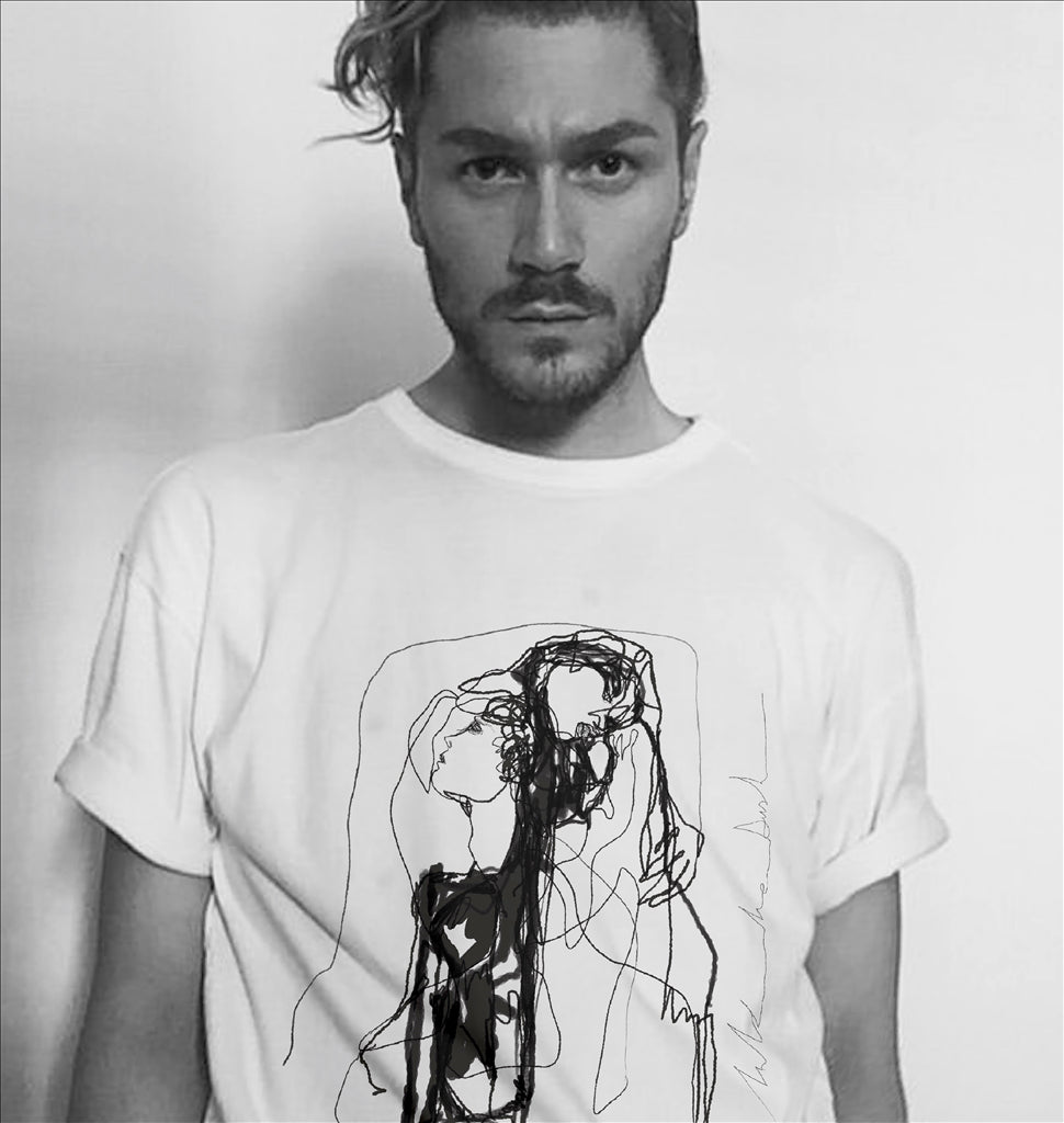 Immagine della T-shirt Couple Blanc di Askthedust per uomo - Stagione Autunno-Inverno 2020 - Vista modello 1