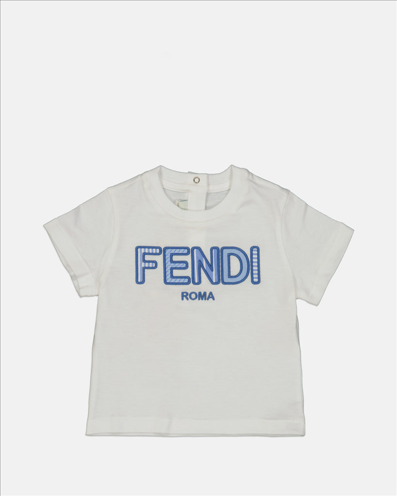 Fendi Roma, children's luxury T-shirt, designer kidswear, beige T-shirt, high-end children's fashion