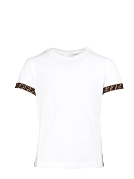 Fendi children's T-shirt, FF trim T-shirt, luxury kidswear, designer kids T-shirt, high-end children’s fashion