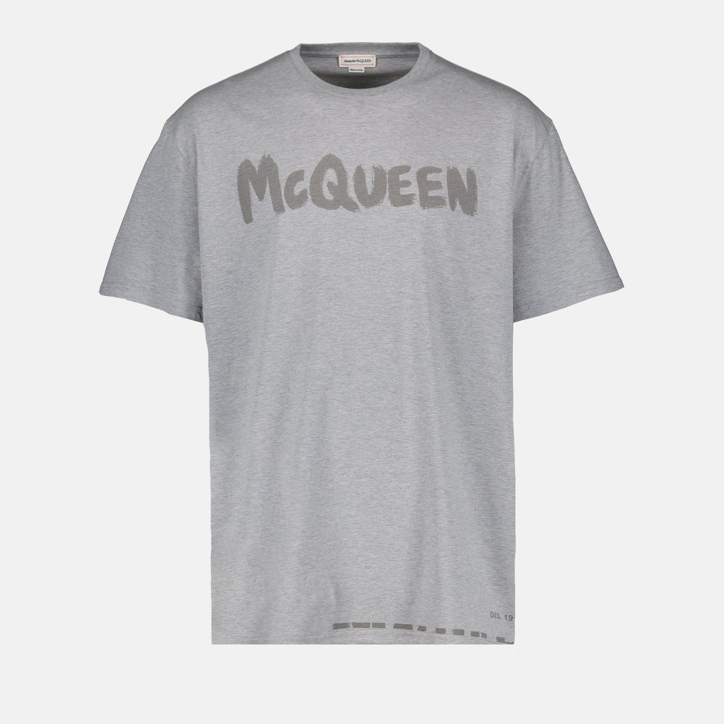 Alexander McQueen, Graffiti T-shirt, Men's luxury T-shirt, Designer streetwear, Grey T-shirt