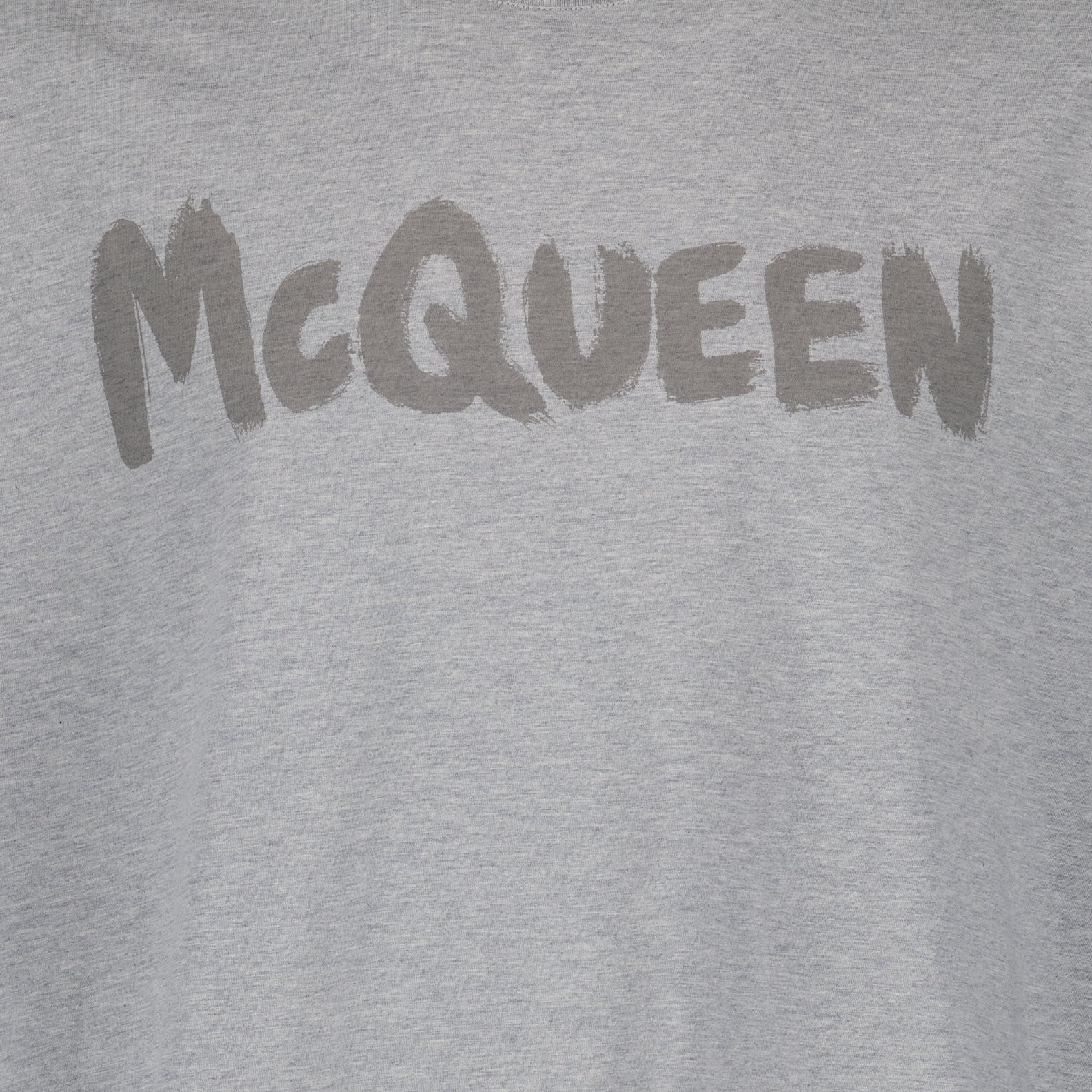 Alexander McQueen, Graffiti T-shirt, Men's luxury T-shirt, Designer streetwear, Grey T-shirt