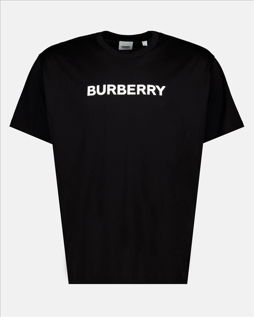 Burberry, men's luxury T-shirt, Harriston Black T-Shirt, designer men's wear, high-end fashion