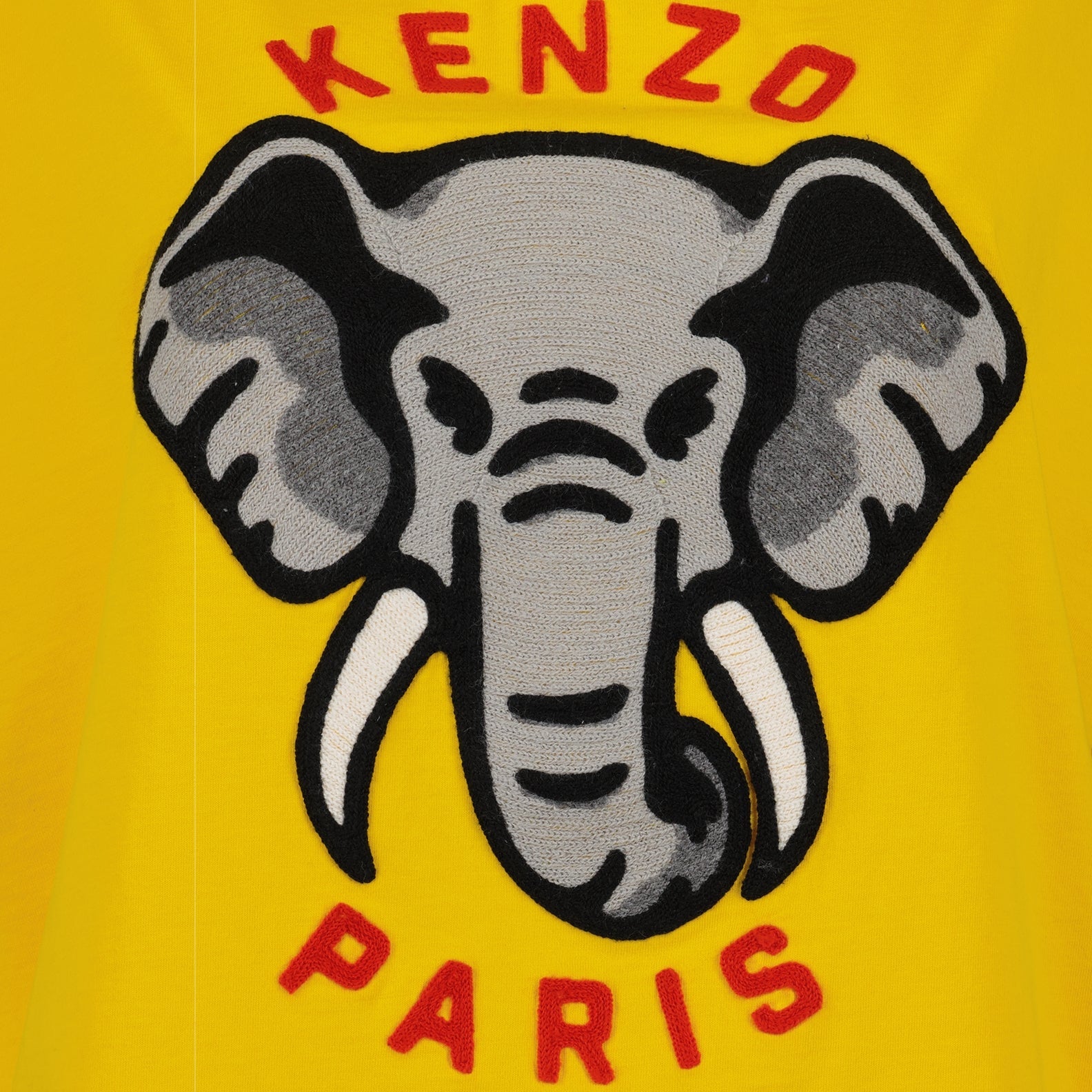 Kenzo T-shirt, Yellow T-shirt, Women's Designer Clothing, Luxury Fashion, Elephant Design