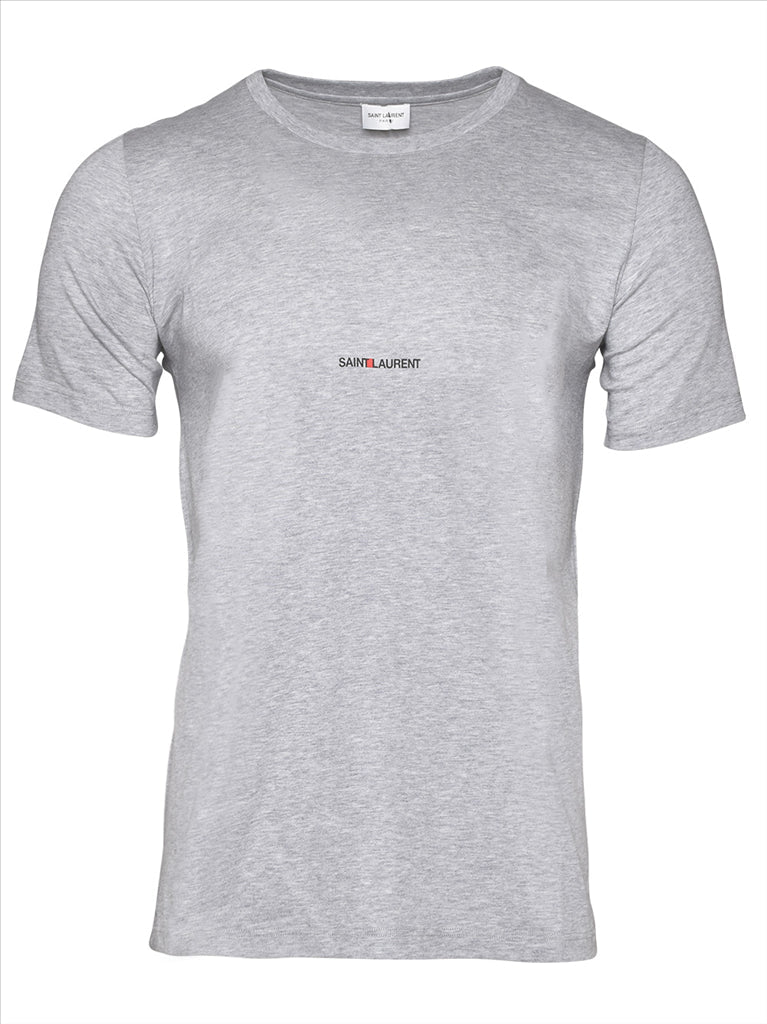 Saint Laurent, grey logo t-shirt, men's fashion, luxury clothing, designer wear