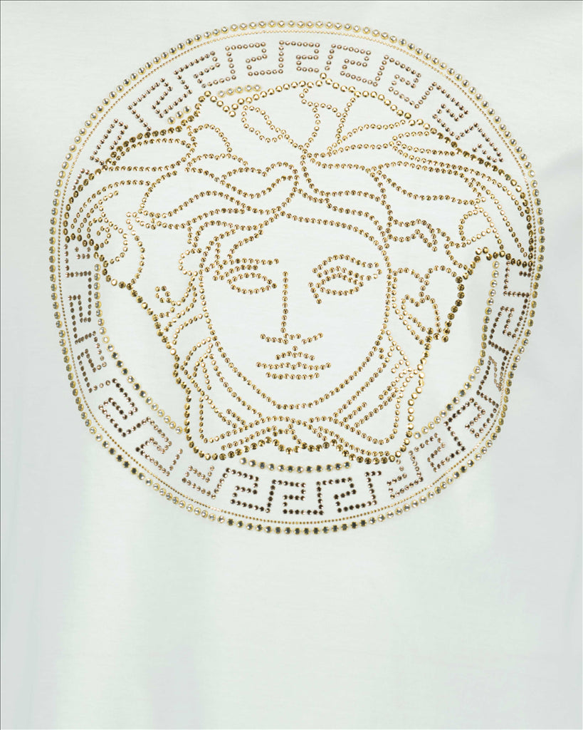 Versace, Medusa T-shirt, Men's luxury fashion, Designer T-shirt, Strass details