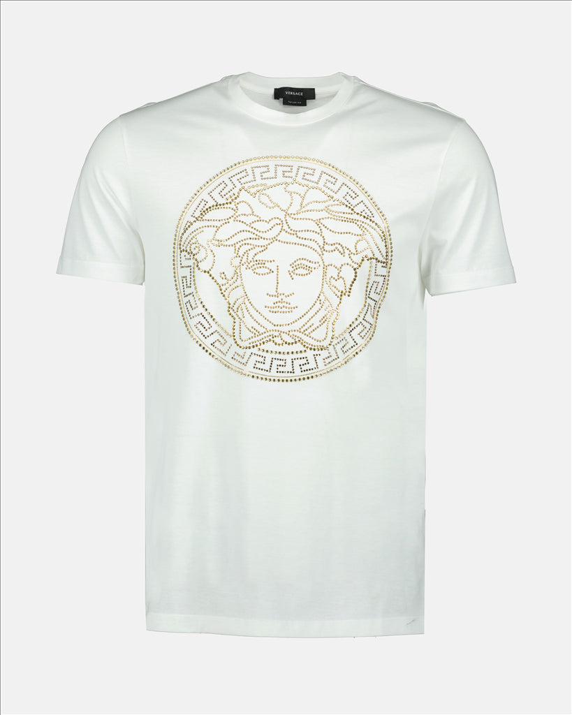 Versace, Medusa T-shirt, Men's luxury fashion, Designer T-shirt, Strass details