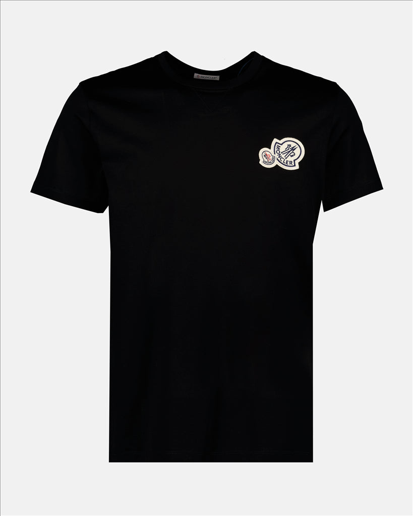 Moncler T-shirt, luxury men's fashion, designer casualwear, double logo tee, premium cotton t-shirt