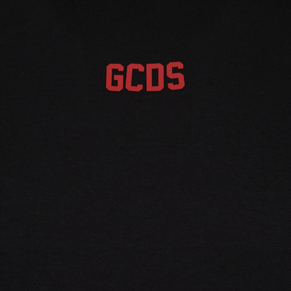 GCDS, Men's Black T-Shirt, Logo, Luxury Streetwear, Urban Fashion