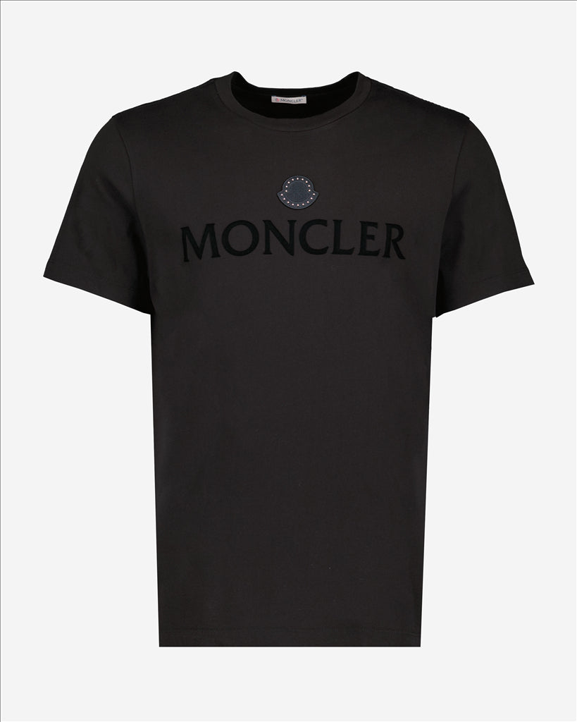 Moncler, logo t-shirt, luxury tee, black t-shirt, designer clothing