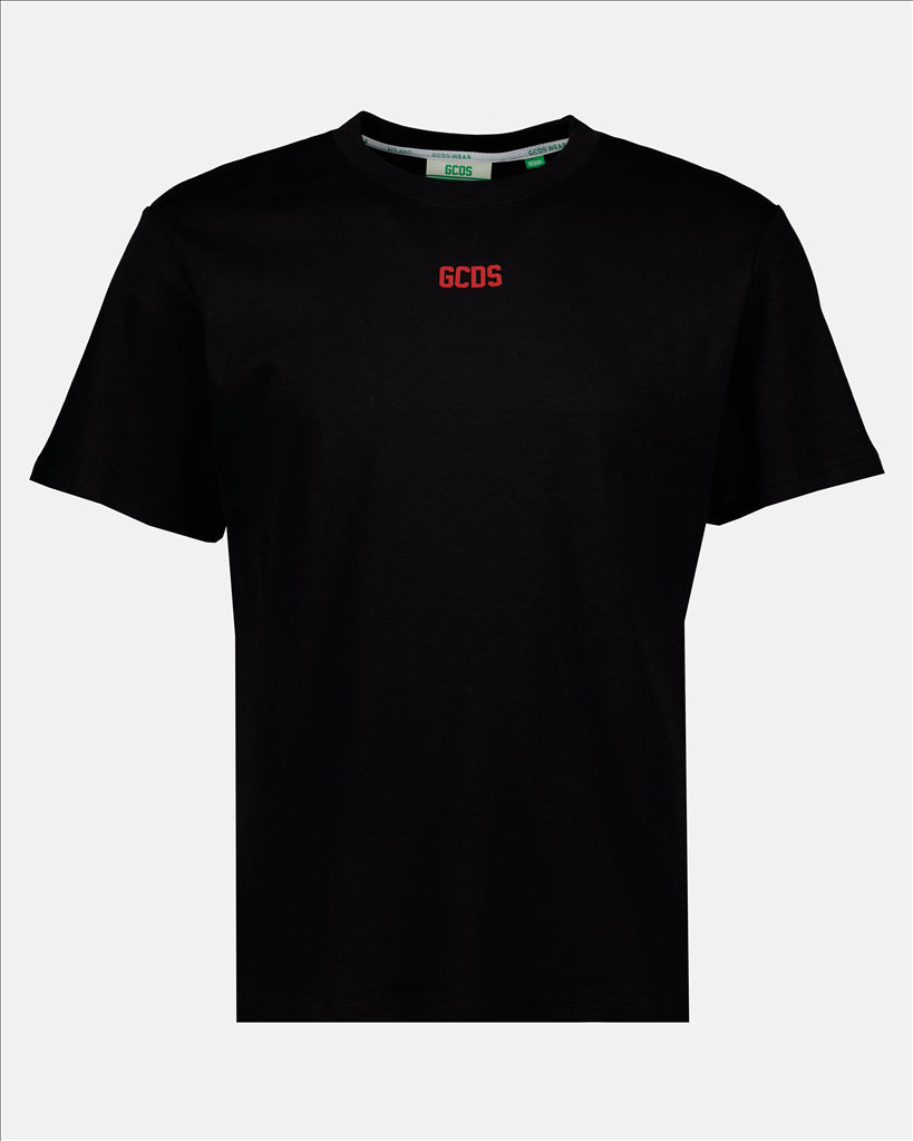 GCDS, Men's Black T-Shirt, Logo, Luxury Streetwear, Urban Fashion