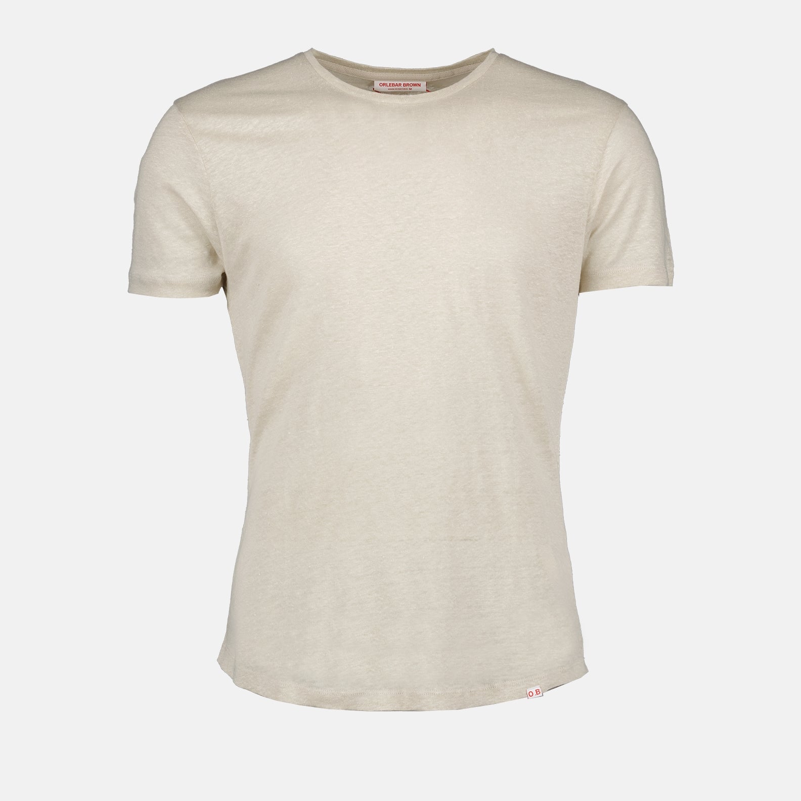 Orlebar Brown, linen T-shirt, men's luxury T-shirt, beige T-shirt, designer men's clothing