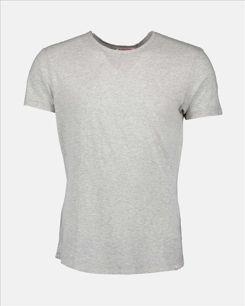 Gray T-shirt, Orlebar Brown, Men's T-shirt, Elegant Top, Cotton Garment