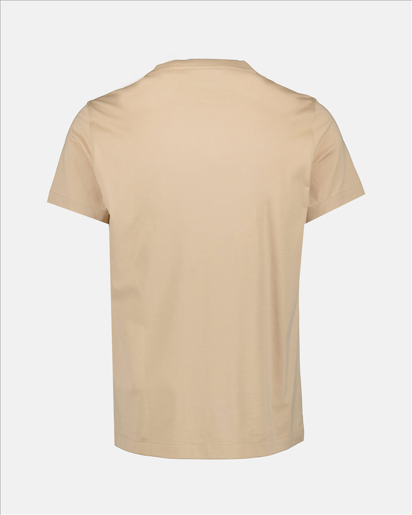 Burberry T-shirt, men's luxury T-shirt, beige Burberry shirt, designer casual wear, Burberry logo tee