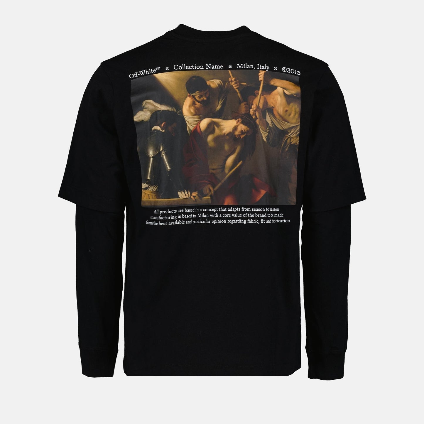 Off-White t-shirt, Caravaggio print, luxury men's fashion, designer cotton t-shirt, long sleeve t-shirt