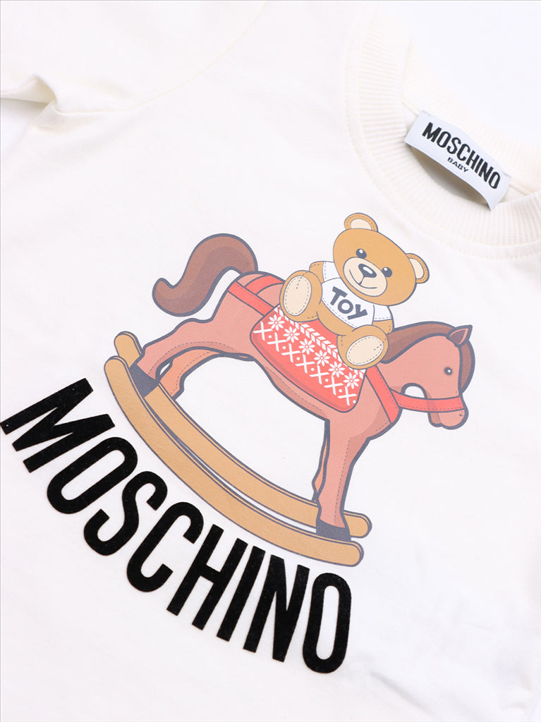 Moschino, Teddy Toy T-shirt, luxury children's wear, Blanc T-shirt, designer kids' clothing