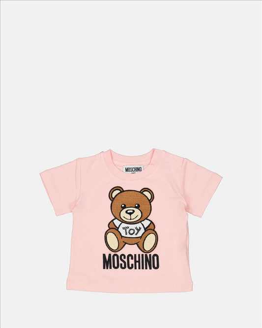 Child's T-shirt, Moschino, Teddy Toy, luxury children's fashion, pink t-shirt