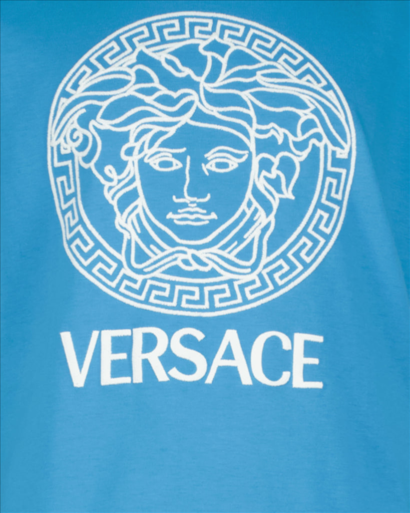 Versace children, luxury T-shirt, Medusa design, blue T-shirt, kids fashion