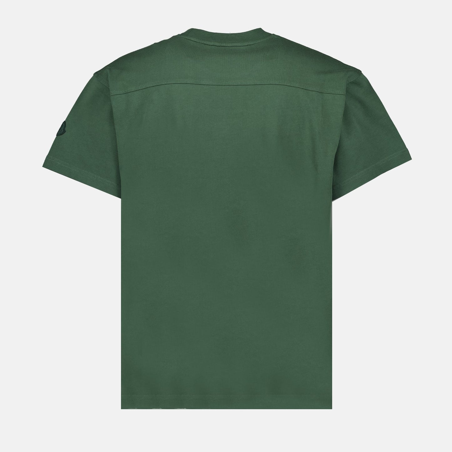 Moncler T-shirt, luxury green T-shirt, printed T-shirt, designer casual wear, high-end fashion