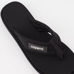 Coperni flip-flops, black logo sandals, luxury beachwear, stylish summer footwear, premium casual sandals