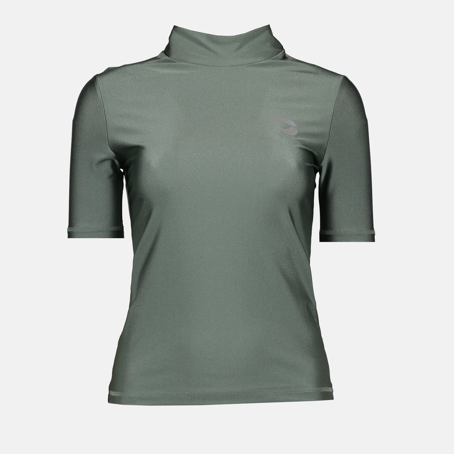 High-neck top, Green top, Coperni, Luxury women's wear, Elegant fashion