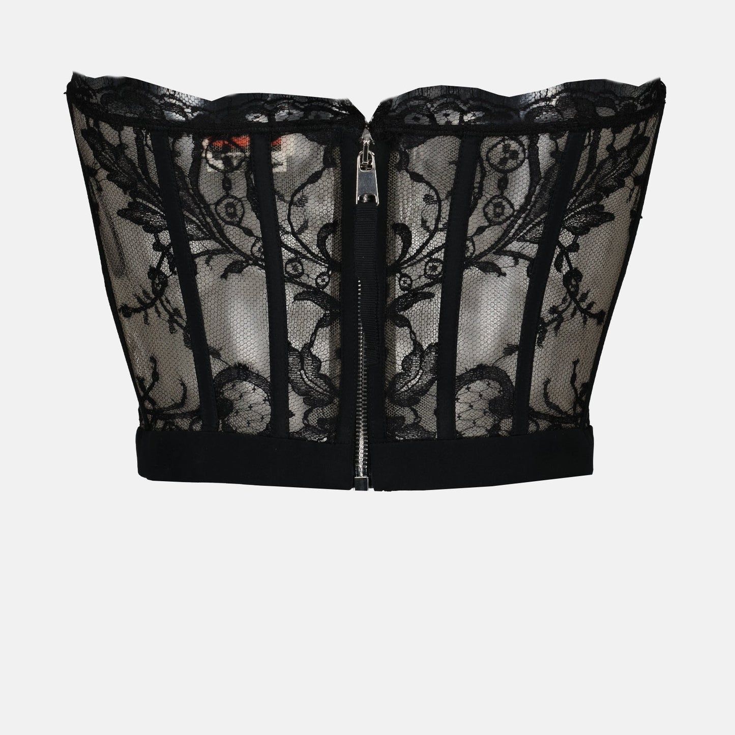 Alexander McQueen, black lace corset, luxury top, women's fashion, elegant clothing